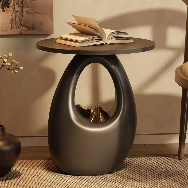

Shelves Coffee Tables Floor-to-ceiling, Living Room Ornaments Tables Light Luxury High-end Sense A Few Next To The Sofa Artworks