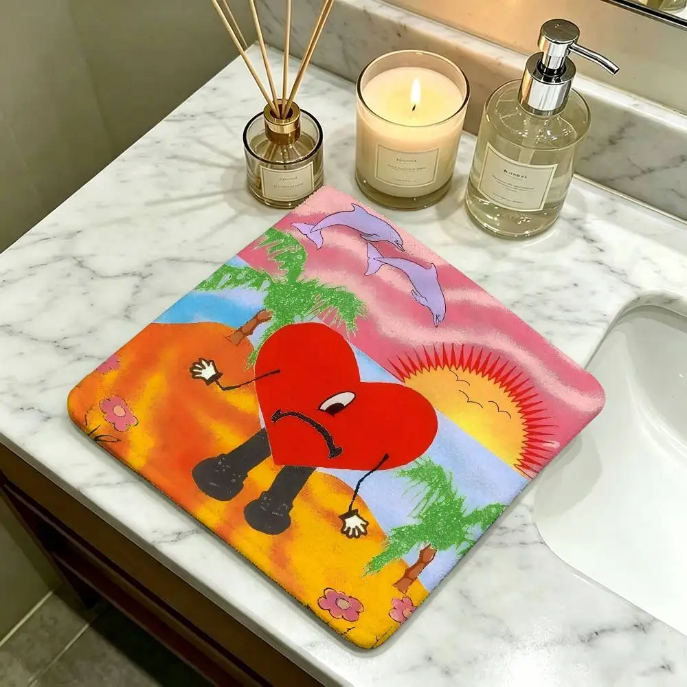 Singer Bad Bunny ALBUM  Hanging Style Hand Wiping Towel Polyester Cotton Anti-fade For Indoor Kitchen Living Room