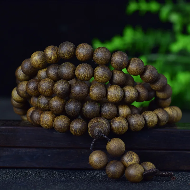

Hainan Agarwood Bracelet, 80% Water-Resistant Natural Black Oil Old Material, 8mm 108 Beads, Gift Item