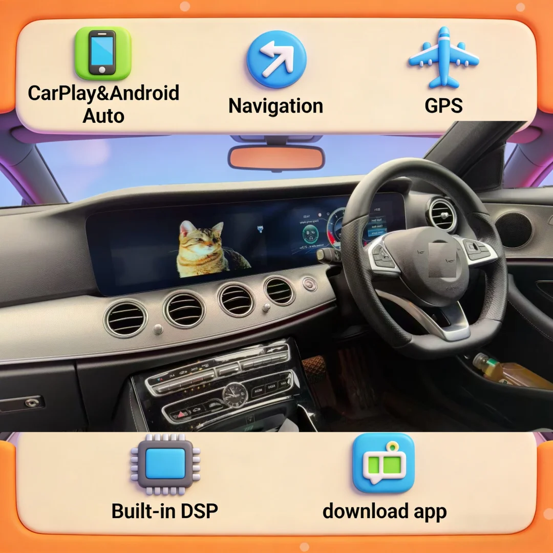 Dual Screen For Mercedes Benz W213 2016-2023 RHD Car Radio Android15 Stereo Carplay Auto GPS Navigation  Multimedia Video Player