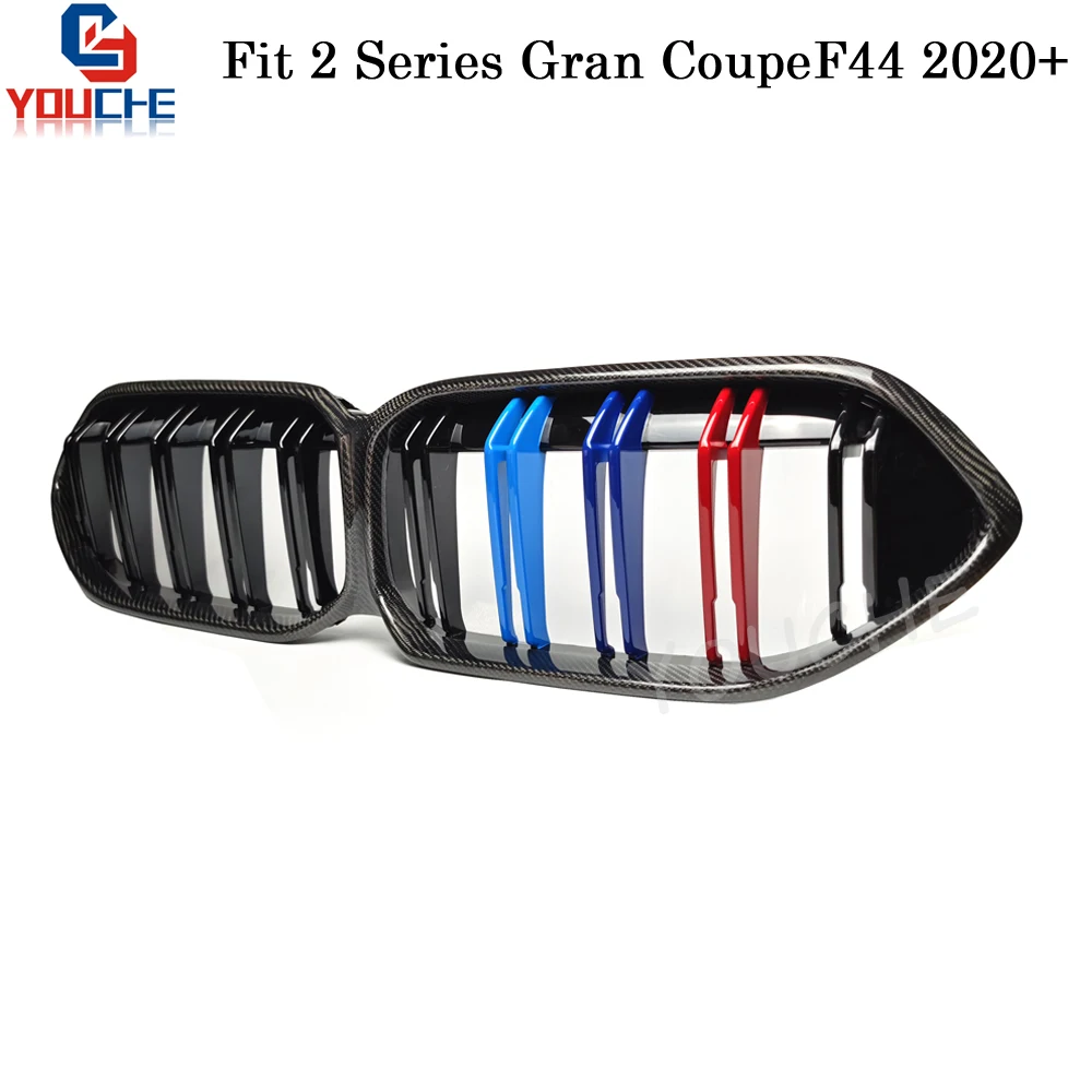 F44 Kidney Grille For BMW THE 2 Series F44 Gran Coupe Carbom fiber Front Bumper Glossy M Color Auto Racing Grill