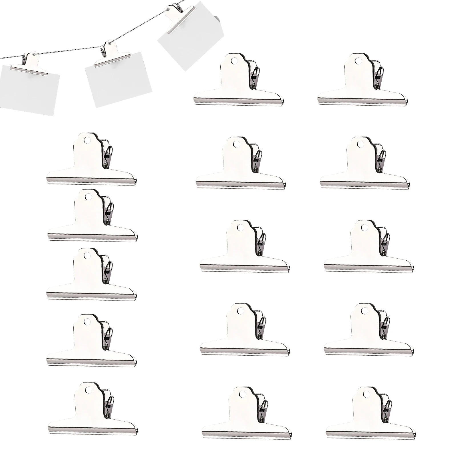 15pcs 120mm Solid Portable Stainless Steel Practical Durable Binder Clips Large Metal Multifunction Document Pictures Photos