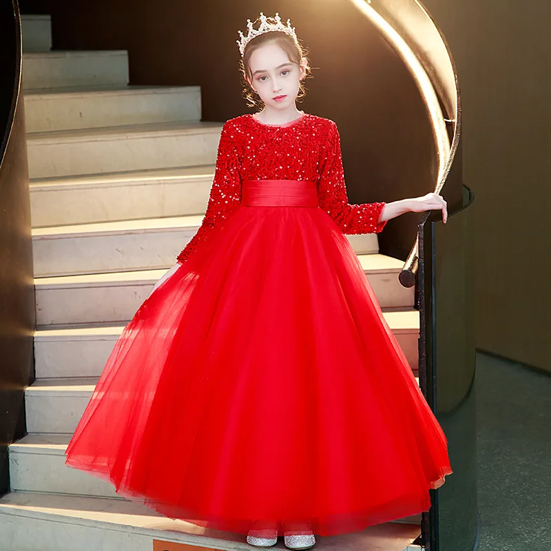 Flower Girls Dresses For Wedding Banquet Fashion Show Children Western-style Gowns School Graduation Formal Elegant Costumes