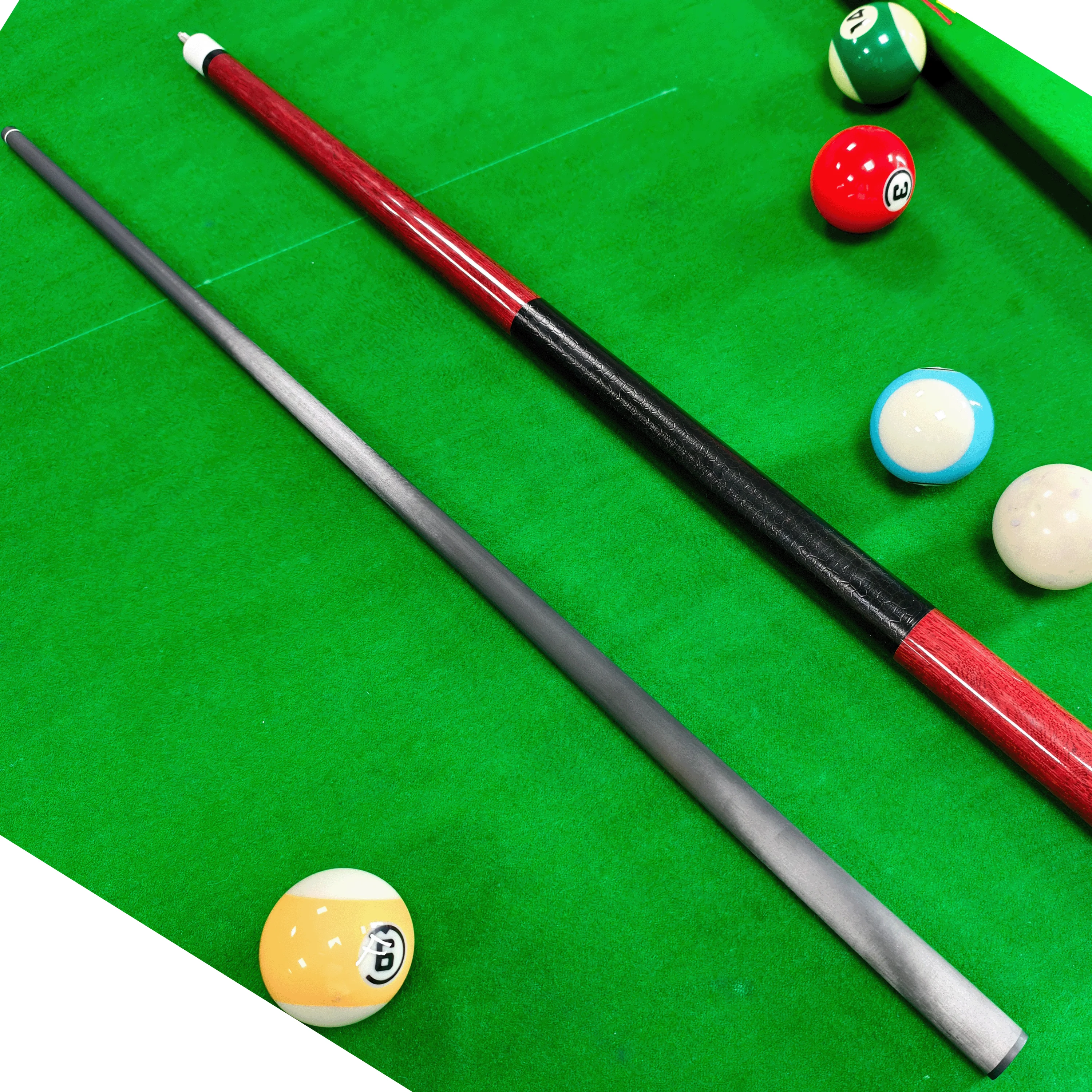 

BIZU 11.5-12.5mm Billiard Cue Fancy 9-Ball Chinese Black 8-Ball American Split Double-Section Pool Stick with 5/16x18 Joint