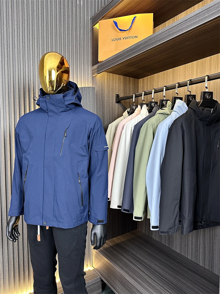 

Profional Outdoor Functional Men's Fce Lined Soft ell Jaet Tee-in-One Autumn Winter Thiened Long Sve Loose Fit