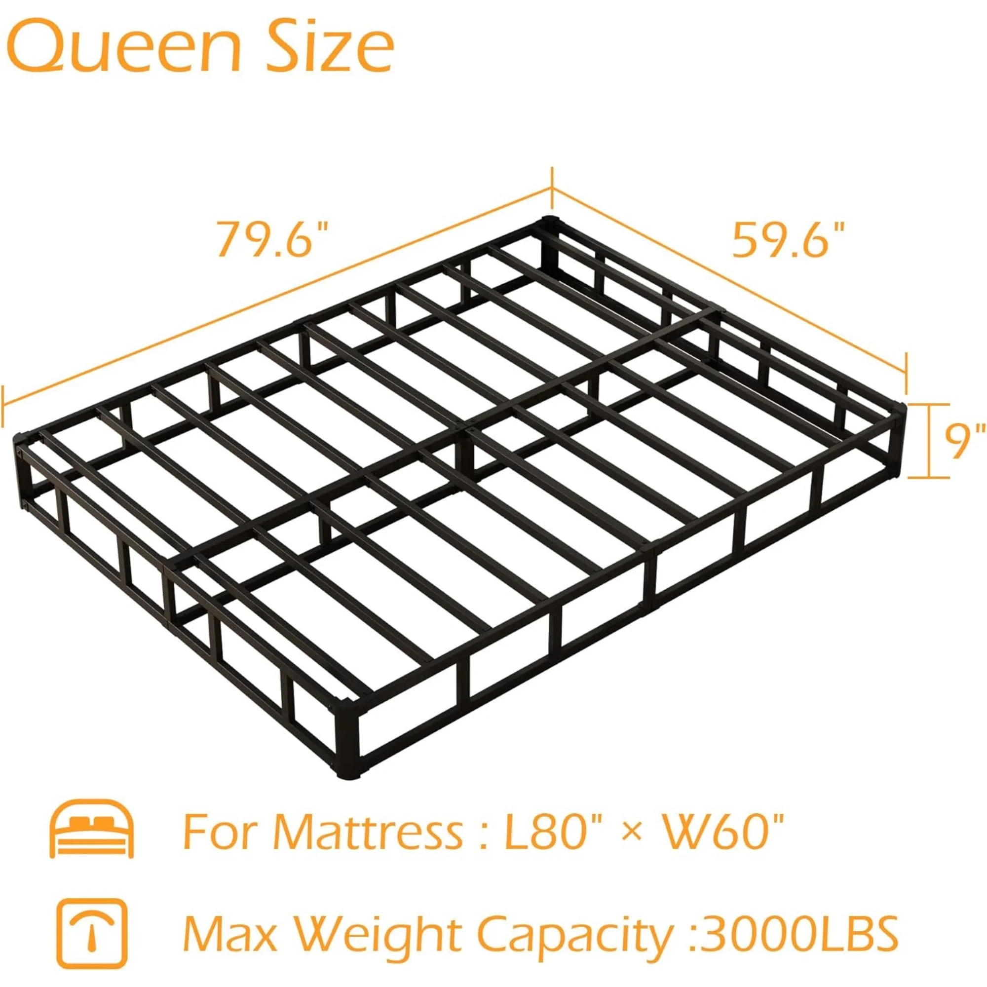 Base de Cama de Metal Resisten - Memory Foam Mattress In A Box Queen reseña y precio