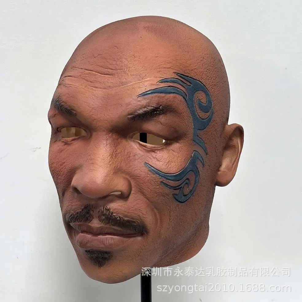 Realistic Mike Tyson Mask Helmet Halloween Boxing Champion Head Fans Support Cosplay Jack Paul Latex Mask