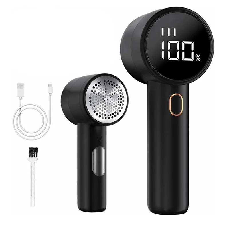 Electric Lint Remover Fabric Shaver with 6 Leaf Blades 3 Speeds LED Display Deep Pilling Removal for Clothes Sweater Couchs