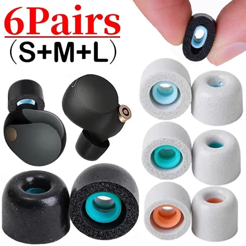 Memory Foam Earphones Ear Pads Case for Sony WF-1000XM4 WF-1000XM3 in-Ear Cover Earbud Tips Ear Caps Eartips Accessories S/M/L