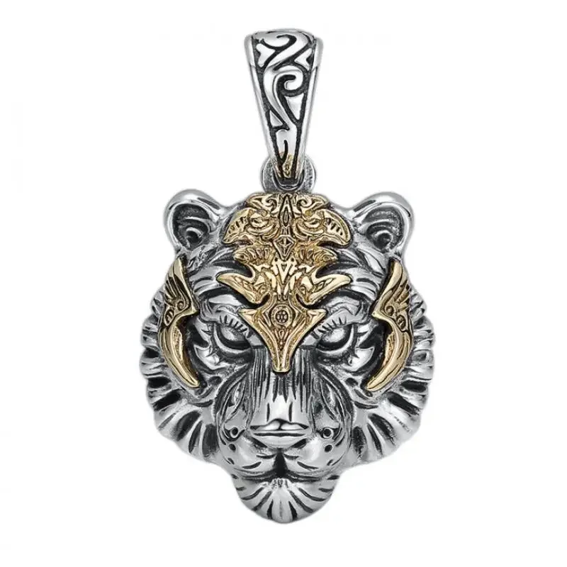 Moda prepotente animale testa di tigre ciondolo uomo \\ \\ collana ciondolo personalità tendenza festa gioielli regalo all\'ingrosso