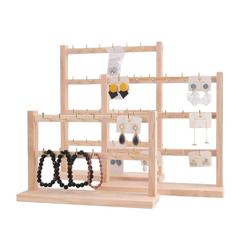 

Деревянные съемные ювелирные изделия, кулон, серьги, кольца, браслет, подставка для хранения, стеллаж для часов, органайзер, держатель полки