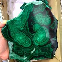 Natural Malachite Slate Cut Sheet Healing Malachite Slice Stones Polished Raw Malachite Plate Stones Decor 1pc