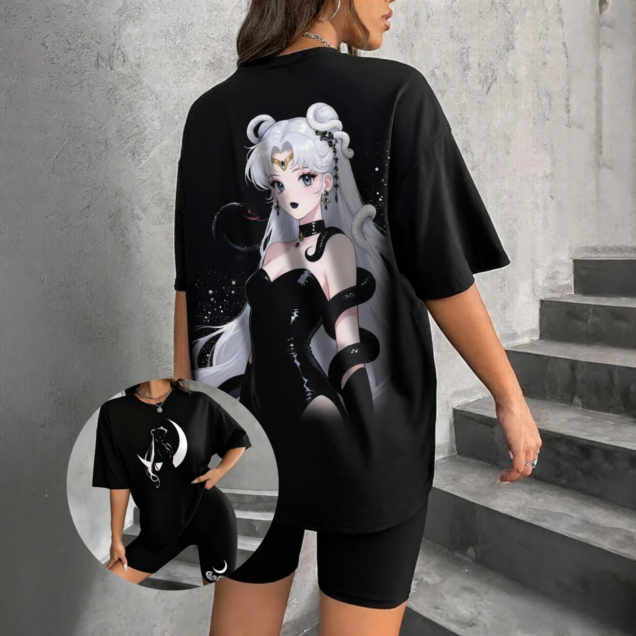 

Футболка унисекс с рисунком Сейлор Мун в стиле аниме для мужчин и женщин, летняя Y2k, винтажная модная футболка большого размера с короткими рукавами, уличная одежда, повседневные топы