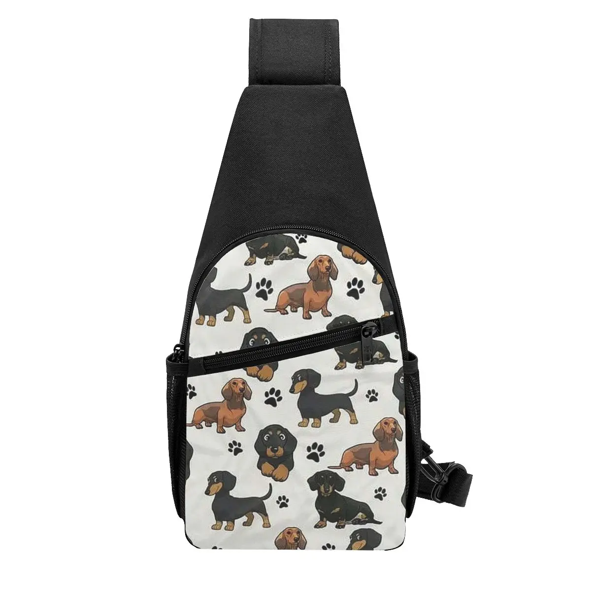 

Dachshund Dog Cartoons Cute Chest Bag Men Sling Crossbody Backpack Chest Bag Travel Hiking Daypack Shoulder Bag