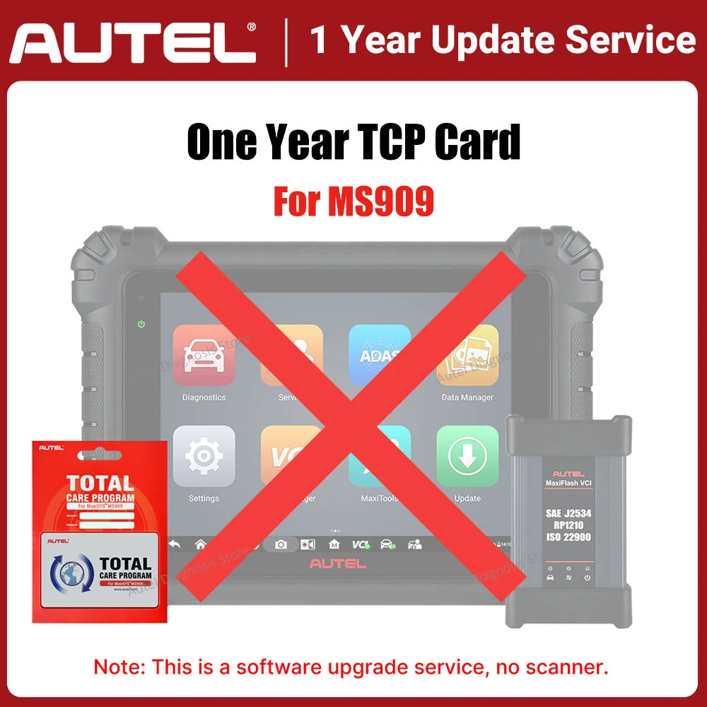 Autel One Year Update Service for Autel MaxiSYS MS909, 1 Year TCP Card For Autel MS909 Diagnostic Tool MS909 Update Subscription