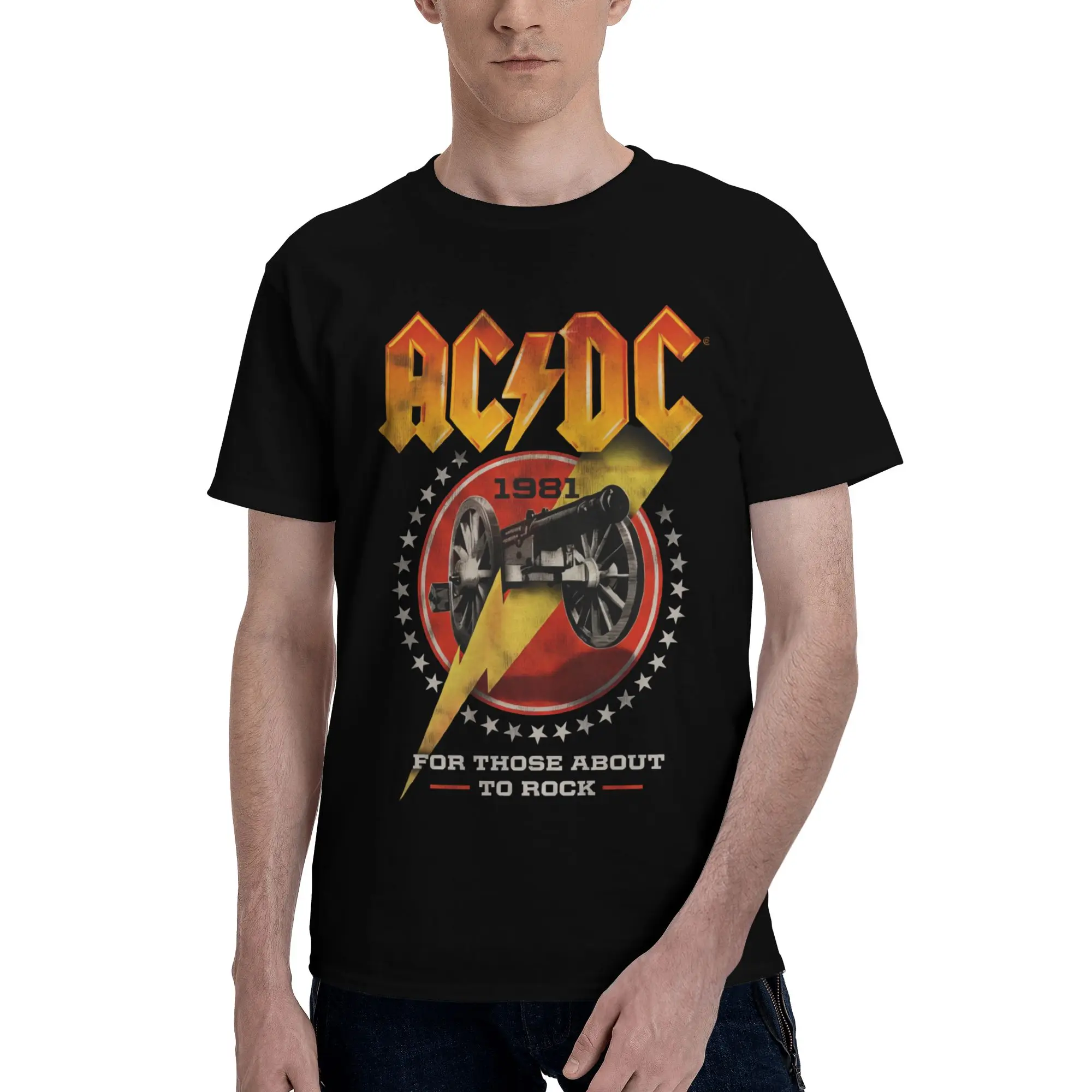 

Retro Rock Hells Bells AC DC T Shirt for Men 100% Cotton Tshirt Casual Summer Short Sleeve Tee Shirt Loose Fit Clothing Gift