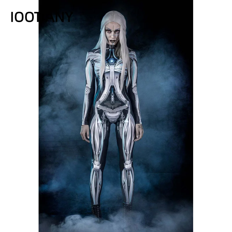 Ladies Snake Pattern Skeleton Rose Punk 3D Jumpsuit Catsuit Sexy Women Cosplay Costumes Zentai Female Halloween Party Bodysuit