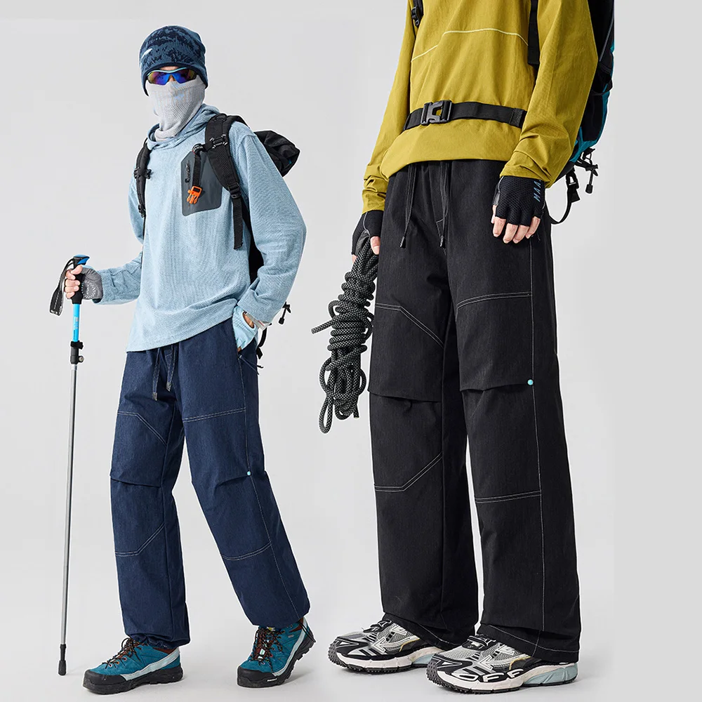 

Зимние теплые лыжные брюки из искусственного денима с подкладкой из хлопка для мужчин и женщин, водонепроницаемые стеганые брюки-карго большого размера, спортивные брюки-карго, брюки