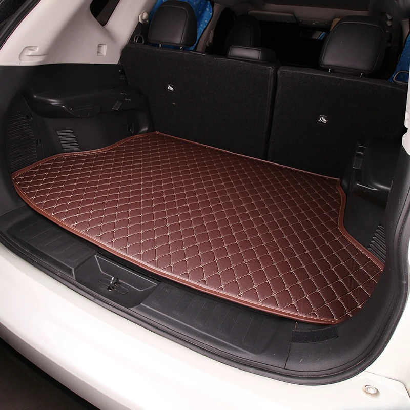 Leather Car Rear Trunk Mat Spherical Cargo Liner, Custom Fit Trunk Boot Liner Auto Interior Accessories