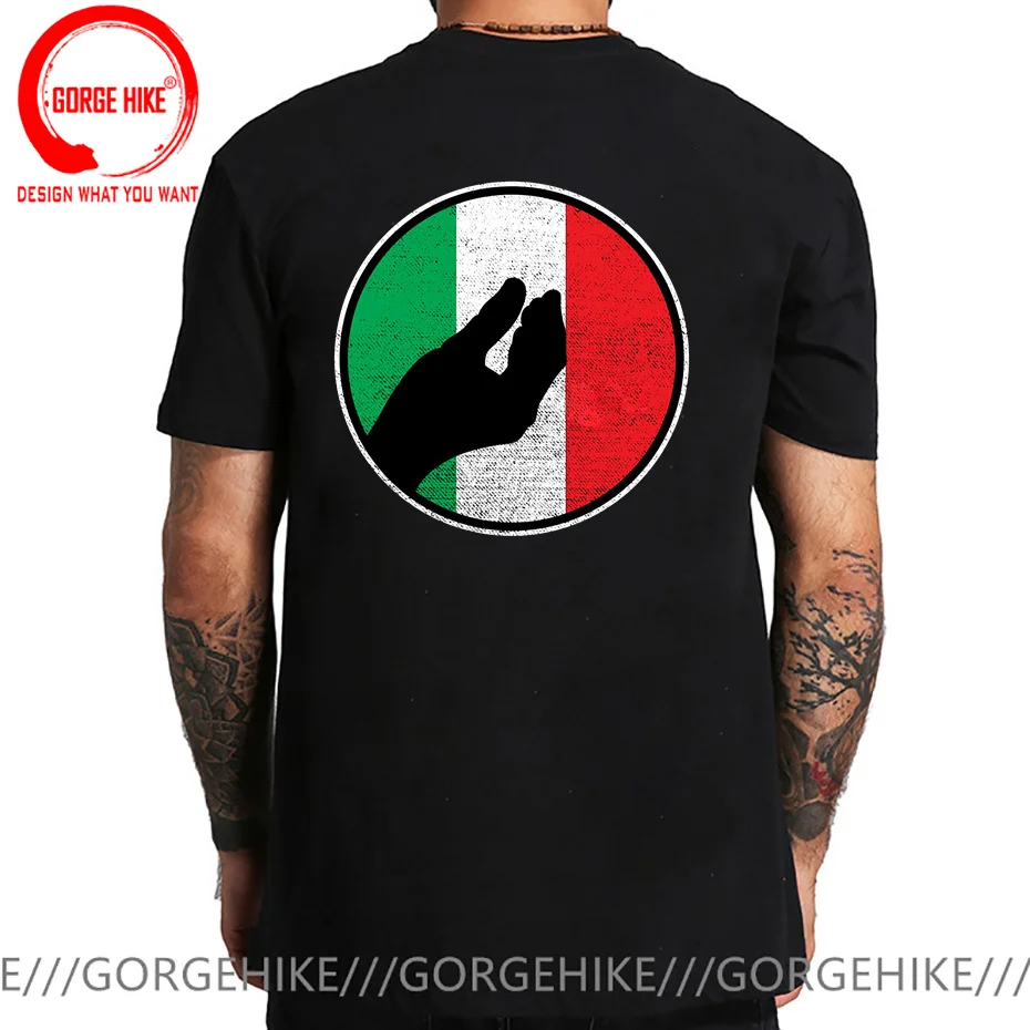 Vintage Retro Italian Gift Shirt Funny Italy Hand T-Shirt Fashionable T Shirt Fitted Casual Cotton Men Tee Cool T-Shirt Camiseta