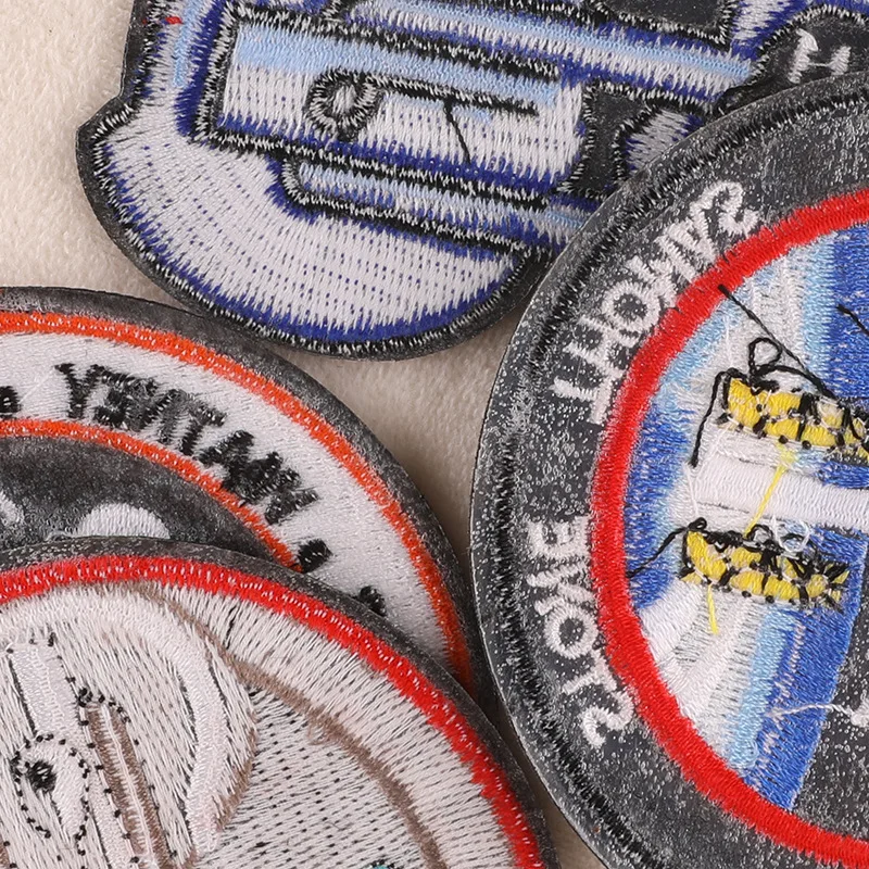 Embroidery Label Clothing Accessories Cap Badge Space Crew Badge Cloth Patch Fabric Patches Iron on Transfers for Clothing