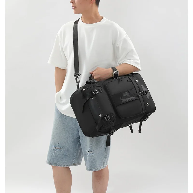 حقيبة ظهر للسفر بسعة كبيرة 60 لتر للرجال حقيبة ظهر للسفر قابلة للتوسيع في الهواء الطلق حقيبة أمتعة كبيرة مع حجرة للأحذية #6