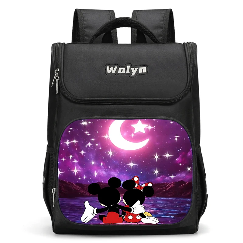 

Large Child Disneys Mickey Minnie Backpack Boy Girls School Bag For Men Women Traveling Backpack Durable and Multi Compartmen