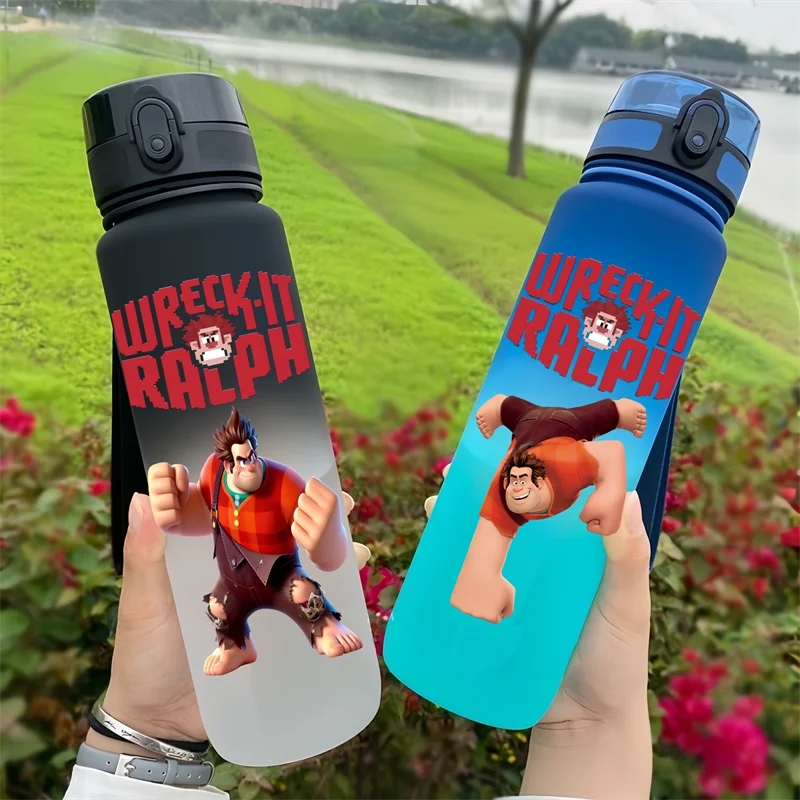 Wreck-It Ralph 650ml Cartoon Characters Portable Water Cup Large Capacity Outdoor Sports Plastic Leak-proof Water Bottle Gift