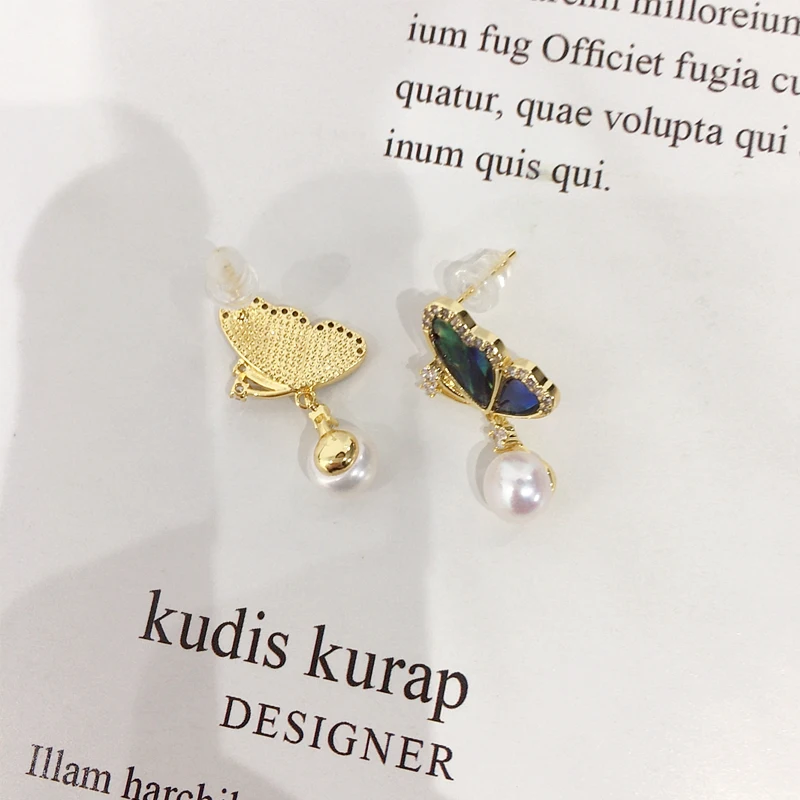 Zhboruini-天然淡水真珠のイヤリング、カラフルなアワビの殻、K14金メッキ、s925ピュアシルバーニードル、ダイナミックパール、2024