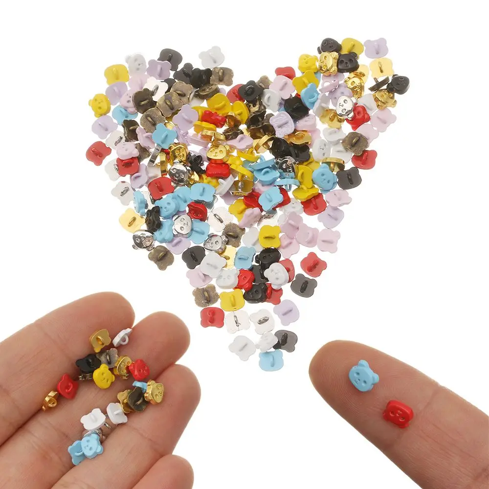 20pcs 5mm Dollhoues Miniature Craft Clothing Sewing Buckle Mini Buttons Metal Buckles DIY  Clothes