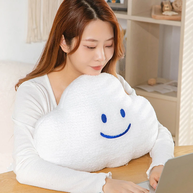 Ins Wind Cute Cloud Pillow Super Soft Cushion Smiling Face Dormitory Decoration Nap Sleeping Doll Female Birthday Gift