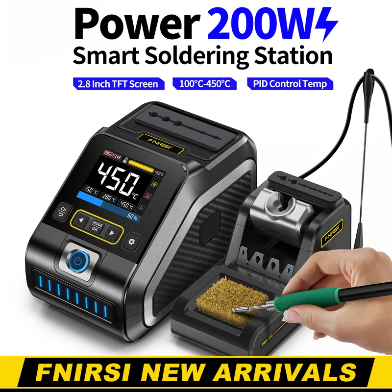 FNIRSI DWS-200 200W Soldering Station Sleep C210/C245 Handle with Soldering Helping Hand Electronic Welding Rework Solder Tools