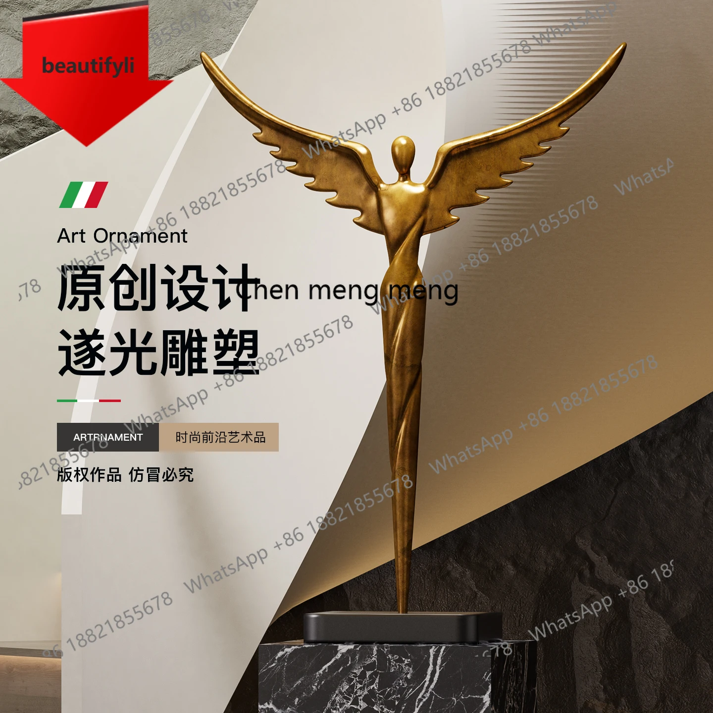 

M07 Minimalist art figure sculpture ornament floor-to-ceiling high-end villa stairwell decoration