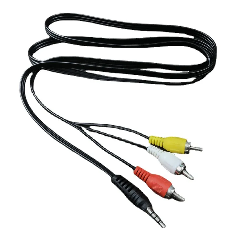 High Quality 3.5 to RCA Male Audio Video AV Cable Wire Cord 60cm 3.5mm Jack Plug   3  Adapter  &  Cables