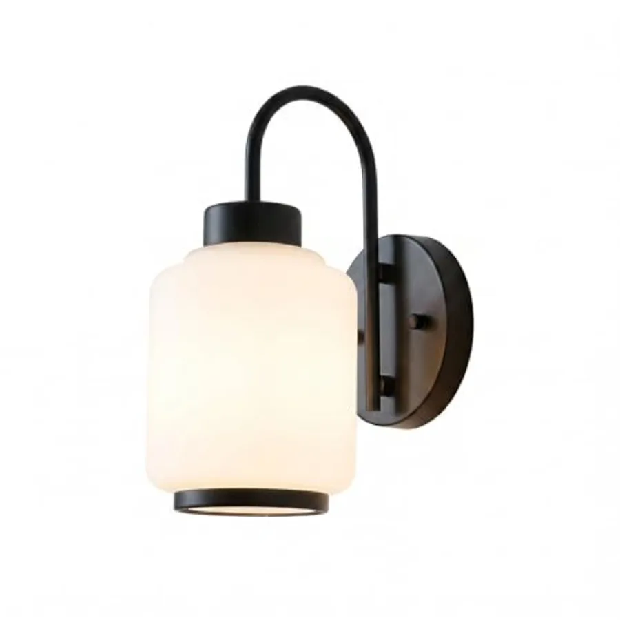 

Wall Sconce Bathroom, Industrial Vintage Wall Mount Single Sconce with Milk Glass Shade, Vanity Wall Lamps, Kitchen Over Sink W