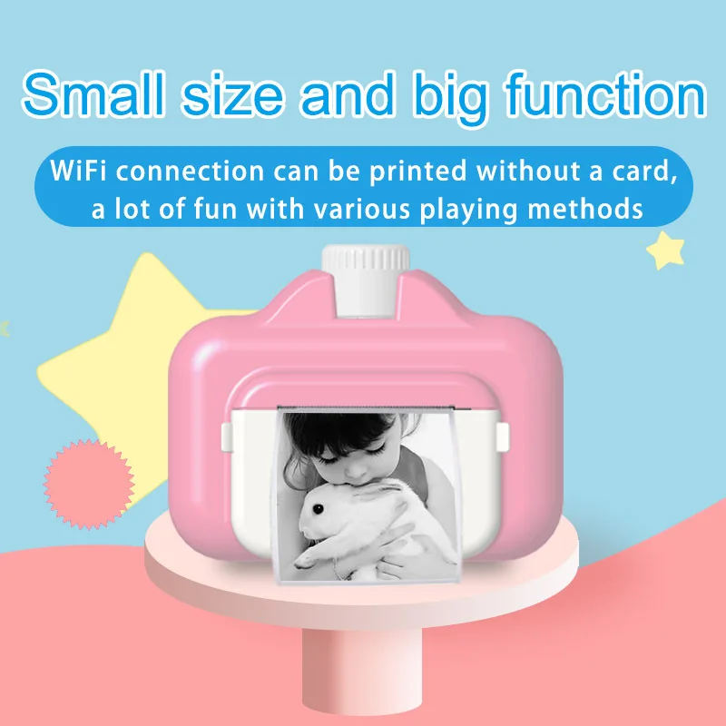 2.4 inches Instant Printing Color Screen 1080P HD Video Effect 4K Photo Resolution Kid Camera Christmas Boy Girl Gifts