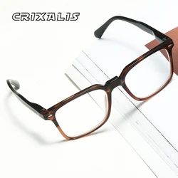 CRIXALIS Rectangle Reading Glasses Men Prescription Eyeglasses Frame Pectacles  Hypermetropia Optical Presbyopic Anti Blue Light