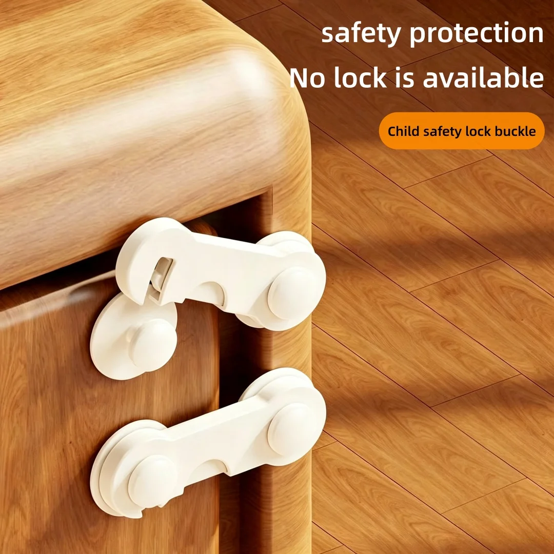 

Child safety cabinet lock, 4-piece set, with adhesive, suitable for furniture drawers, cabinets, wardrobes, and pantry doors