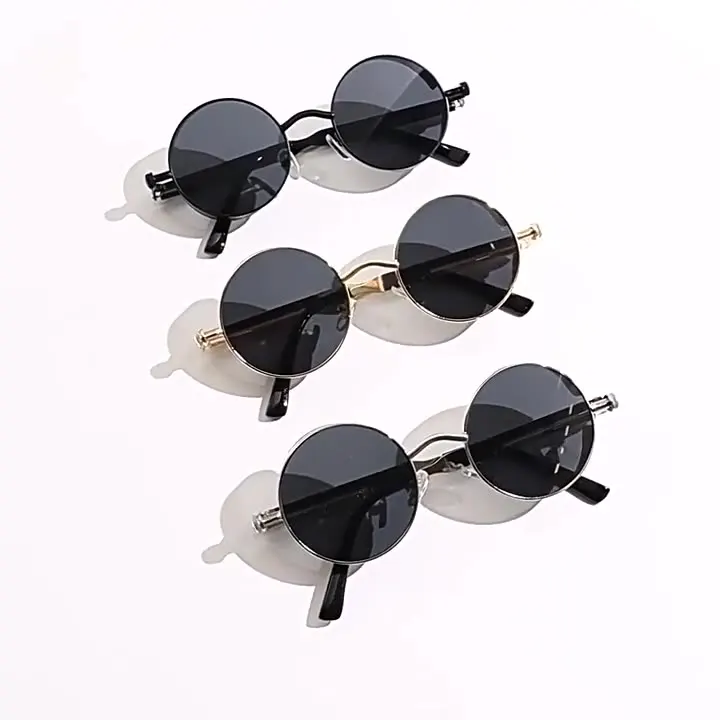 Солнцезащитные очки в стиле ретро в стиле стимпанк, металлические пружинные очки с толстой каймой, модные солнцезащитные очки в стиле хип-хоп для уличной фотографии