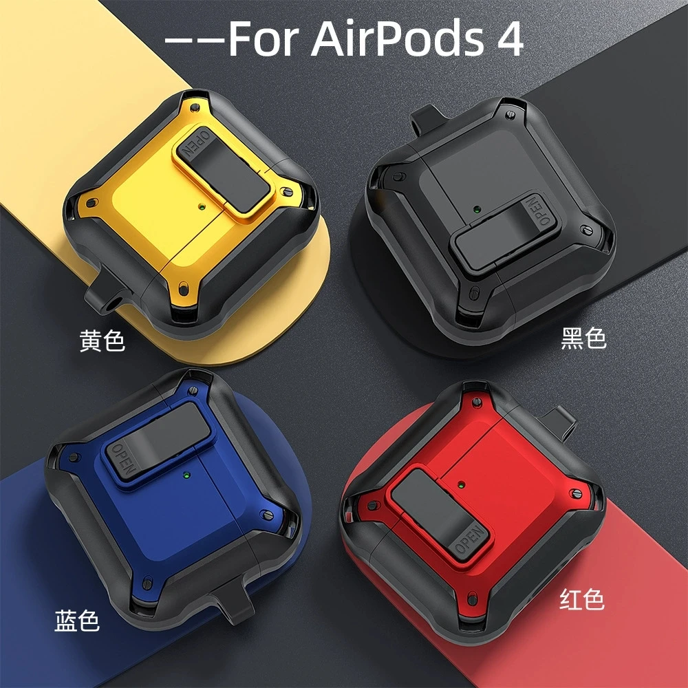 Silicone Protective Case for AirPods Pro 2nd 3 4Generation Luxury Switch Design with Keychain Compatible with Apple AirPods