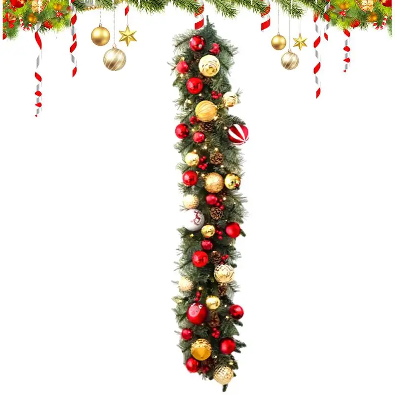 Pre-lit Christmas Garland Battery Battery Operated 53 Inch Christmas Garland With 8 Changeable Lights Christmas Decorations With