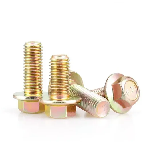 Imagen 2 del producto M5 M6 M8 M10 M12 8,8 grado Color Zinc exterior brida Hexagonal cabeza perno tornillos hexagonales GB5787 longitud de rosca 8mm-100mm