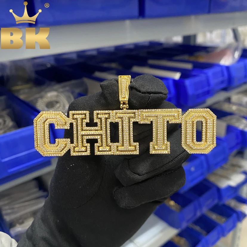 

THE BLING KING Custom Initial Letters Numbers Pendant Iced Out Cubic Zirconia Nameplate Necklace Hiphop Punk Jewelry For Gift