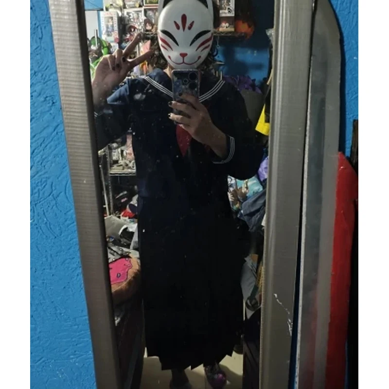 

Cross dresser Japanese School Uniform Cosplay Costumes Game Anime Girls JK Uniform Outfit Sailor Cos Party BL Men Sissy CD TS
