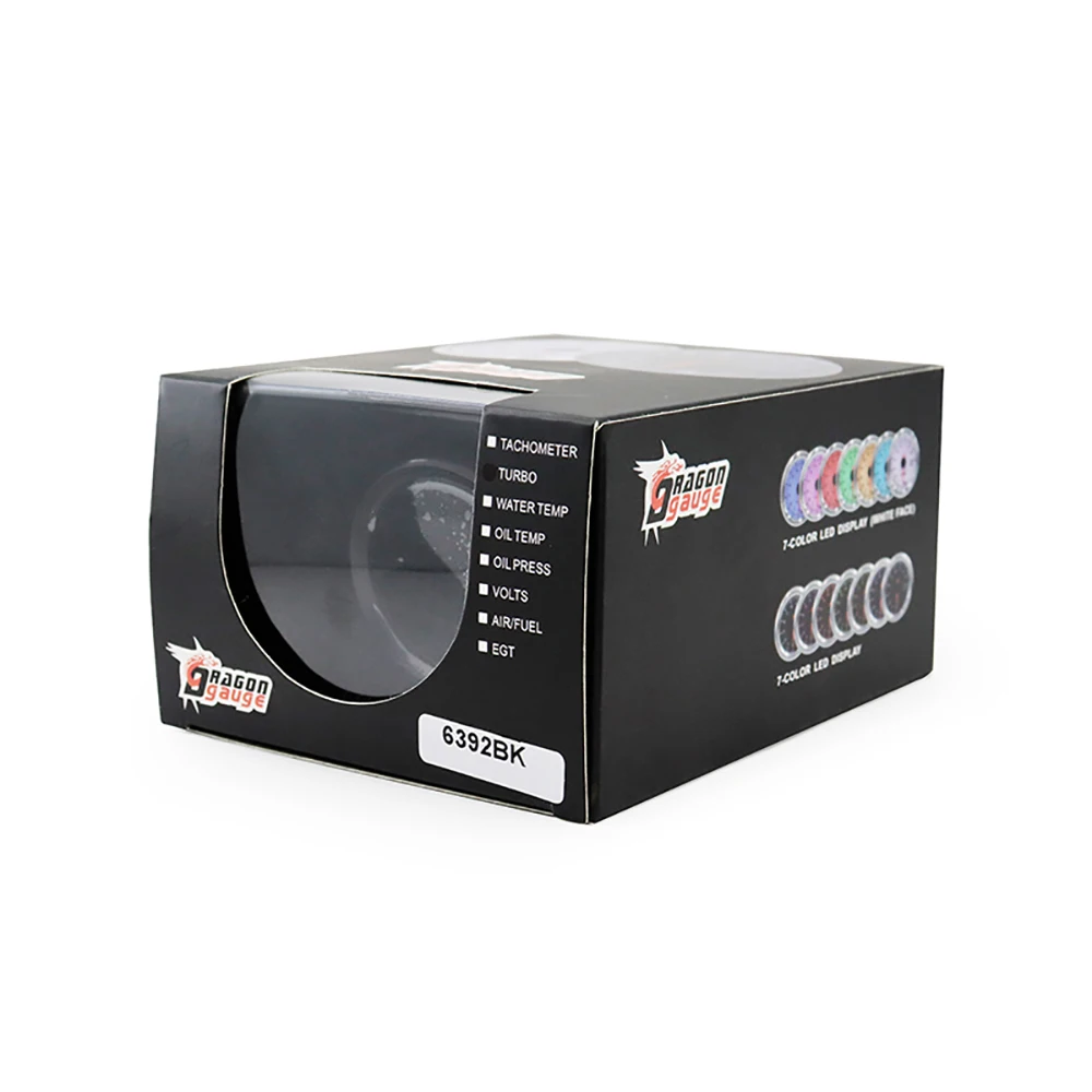 2,52mm LED Getönte 7-Farben-Serie: Boost/Wassertemperatur/Öltemperatur/Öldruck/Voltmeter/Luft-Kraftstoff-Verhältnis/EGT/Drehzahlmesser für Fahrzeuge – Detail 38