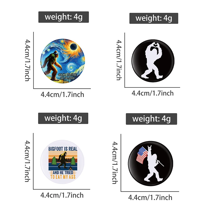 Punk Bigfoot Collected Tinplate Soft Button Pin Custom Bigfoot Hide & Seek World Champion Brooch Collar Lapel Badge Jewelry Gift