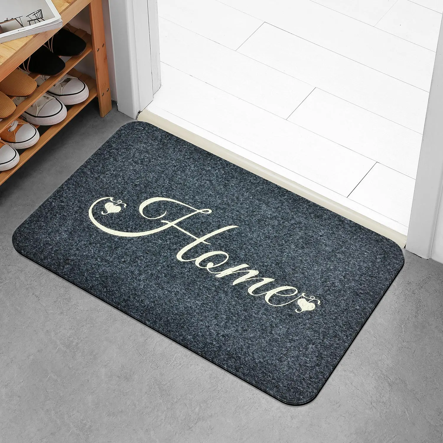 Doormat Home  Cursive Print  Rug Elegant Letter Floor Mat Indoor Entry Porch Home Decorative  Classic  Housewarming Hallway Rug