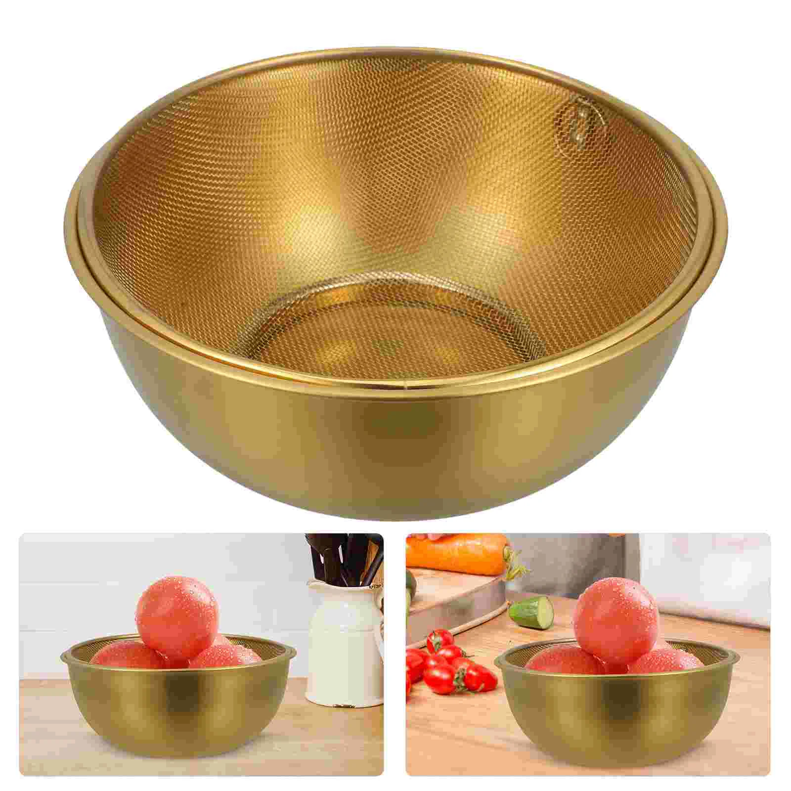 

Stainless Steel Drain Basket Kitchen Basin Rice Washing Artifact Fruit Colander Strainer FruitMesh Bowl Dishes Drying Rack