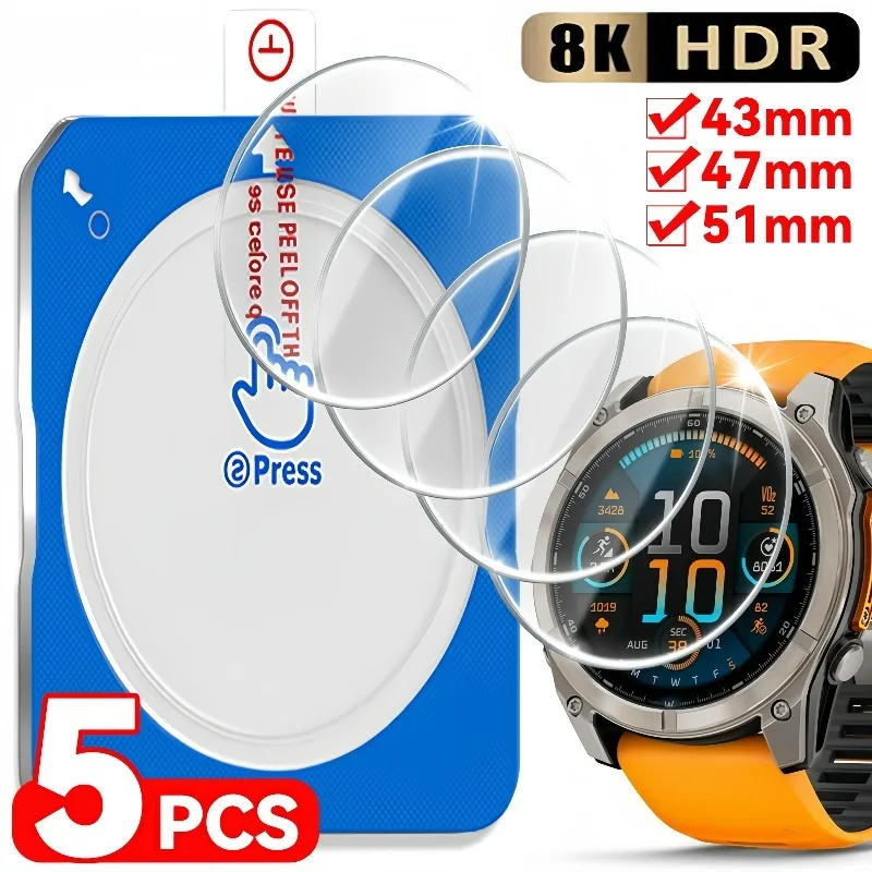 

Защитная пленка для ЖК-экрана Garmin Fenix 8 51/47/41 мм, закаленное стекло, защита от царапин, с рамкой для автоматического выравнивания для Fenix8