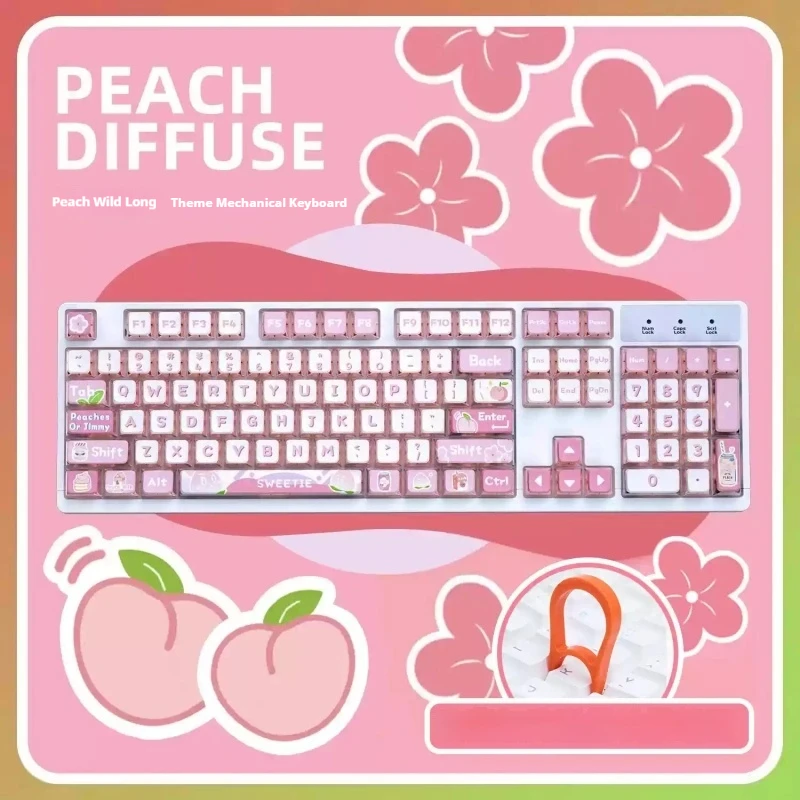 

New Dareu Cute Pink Wired 104 Key Mechanical Keyboard Multi Mode Light Effect Multi Axis Computer Laptop Office Gaming Esports